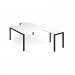 Adapt back to back desks 1600mm x 1600mm with 800mm return desks - black frame, white top ER16168-K-WH