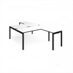 Adapt back to back desks 1600mm x 1600mm with 800mm return desks - black frame, white top, black edge ER16168-K-WK