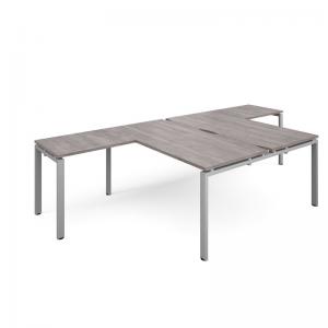 Adapt back to back desks 1600mm x 1600mm with 800mm return desks -