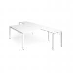 Adapt back to back desks 1600mm x 1600mm with 800mm return desks - white frame, white top ER16168-WH-WH