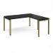 Adapt desk 1600mm x 800mm with 800mm return desk - green frame, black top ER1688-GN-BK