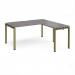 Adapt desk 1600mm x 800mm with 800mm return desk - green frame, grey oak top ER1688-GN-GO