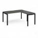 Adapt desk 1600mm x 800mm with 800mm return desk - black frame, storm grey top ER1688-K-OG
