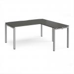 Adapt desk 1600mm x 800mm with 800mm return desk - silver frame, storm grey top ER1688-S-OG
