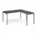 Adapt desk 1600mm x 800mm with 800mm return desk - silver frame, storm grey top ER1688-S-OG