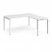 Adapt desk 1600mm x 800mm with 800mm return desk - white frame, white top ER1688-WH-WH