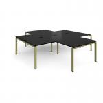 Adapt back to back 4 desk cluster 2800mm x 1600mm with 800mm return desks - green frame, black top ER28168-GN-BK