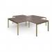 Adapt back to back 4 desk cluster 2800mm x 1600mm with 800mm return desks - green frame, walnut top ER28168-GN-W