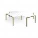 Adapt back to back 4 desk cluster 2800mm x 1600mm with 800mm return desks - green frame, white top ER28168-GN-WH