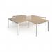 Adapt back to back 4 desk cluster 2800mm x 1600mm with 800mm return desks - white frame, kendal oak top ER28168-WH-KO