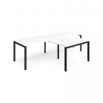 Adapt double straight desks 2800mm x 800mm with 800mm return desks - black frame, white top ER2888-K-WH