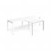 Adapt double straight desks 2800mm x 800mm with 800mm return desks - white frame, white top ER2888-WH-WH