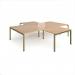 Adapt back to back 4 desk cluster 3200mm x 1600mm with 800mm return desks - green frame, beech top ER32168-GN-B