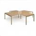 Adapt back to back 4 desk cluster 3200mm x 1600mm with 800mm return desks - green frame, oak top ER32168-GN-O