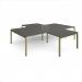 Adapt back to back 4 desk cluster 3200mm x 1600mm with 800mm return desks - green frame, storm grey top ER32168-GN-OG