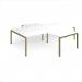 Adapt back to back 4 desk cluster 3200mm x 1600mm with 800mm return desks - green frame, white top ER32168-GN-WH
