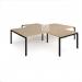 Adapt back to back 4 desk cluster 3200mm x 1600mm with 800mm return desks - black frame, kendal oak top ER32168-K-KO