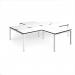 Adapt back to back 4 desk cluster 3200mm x 1600mm with 800mm return desks - white frame, white top, black edge ER32168-WH-WK