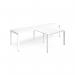 Adapt double straight desks 3200mm x 800mm with 800mm return desks - white frame, white top ER3288-WH-WH