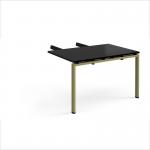 Adapt add on unit double return desk 800mm x 1200mm - green frame, black top ER812-AB-GN-BK