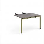 Adapt add on unit double return desk 800mm x 1200mm - green frame, grey oak top ER812-AB-GN-GO