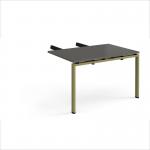 Adapt add on unit double return desk 800mm x 1200mm - green frame, storm grey top ER812-AB-GN-OG