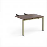 Adapt add on unit double return desk 800mm x 1200mm - green frame, walnut top ER812-AB-GN-W