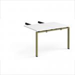 Adapt add on unit double return desk 800mm x 1200mm - green frame, white top ER812-AB-GN-WH