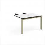 Adapt add on unit double return desk 800mm x 1200mm - green frame, white top, black edge ER812-AB-GN-WK