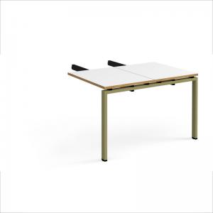 Adapt add on unit double return desk 800mm x 1200mm - green frame,