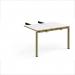 Adapt add on unit double return desk 800mm x 1200mm - green frame, white top, oak edge ER812-AB-GN-WO