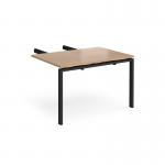 Adapt add on unit double return desk 800mm x 1200mm - black frame, beech top ER812-AB-K-B