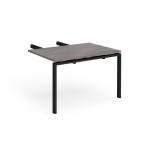 Adapt add on unit double return desk 800mm x 1200mm - black frame, grey oak top ER812-AB-K-GO