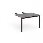 Adapt add on unit double return desk 800mm x 1200mm - black frame, grey oak top ER812-AB-K-GO