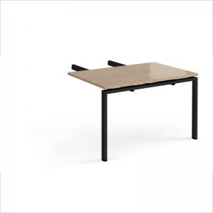 Adapt add on unit double return desk 800mm x 1200mm - black frame,