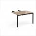 Adapt add on unit double return desk 800mm x 1200mm - black frame, kendal oak top ER812-AB-K-KO