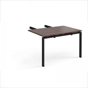 Adapt add on unit double return desk 800mm x 1200mm - black frame,