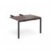 Adapt add on unit double return desk 800mm x 1200mm - black frame, walnut top ER812-AB-K-W