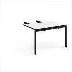 Adapt add on unit double return desk 800mm x 1200mm - black frame, white top, black edge ER812-AB-K-WK