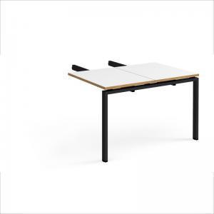Adapt add on unit double return desk 800mm x 1200mm - black frame,