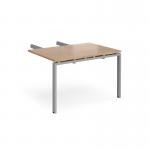 Adapt add on unit double return desk 800mm x 1200mm - silver frame, beech top ER812-AB-S-B