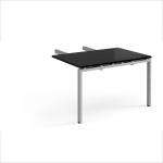 Adapt add on unit double return desk 800mm x 1200mm - silver frame, black top ER812-AB-S-BK