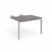 Adapt add on unit double return desk 800mm x 1200mm - silver frame, grey oak top ER812-AB-S-GO