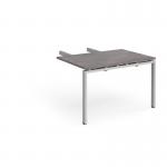 Adapt add on unit double return desk 800mm x 1200mm - silver frame, grey oak top ER812-AB-S-GO