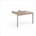 Adapt add on unit double return desk 800mm x 1200mm - silver frame, kendal oak top ER812-AB-S-KO