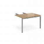 Adapt add on unit double return desk 800mm x 1200mm - silver frame, oak top ER812-AB-S-O