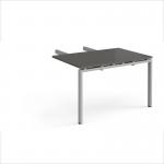 Adapt add on unit double return desk 800mm x 1200mm - silver frame, storm grey top ER812-AB-S-OG