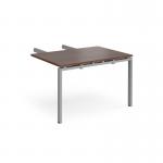 Adapt add on unit double return desk 800mm x 1200mm - silver frame, walnut top ER812-AB-S-W