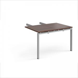 Adapt add on unit double return desk 800mm x 1200mm - silver frame,