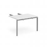 Adapt add on unit double return desk 800mm x 1200mm - silver frame, white top ER812-AB-S-WH